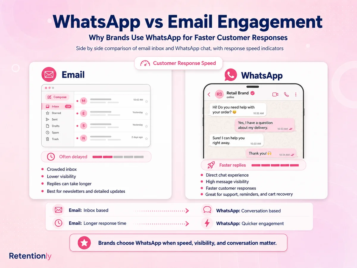 Email vs WhatsApp for ecommerce retention