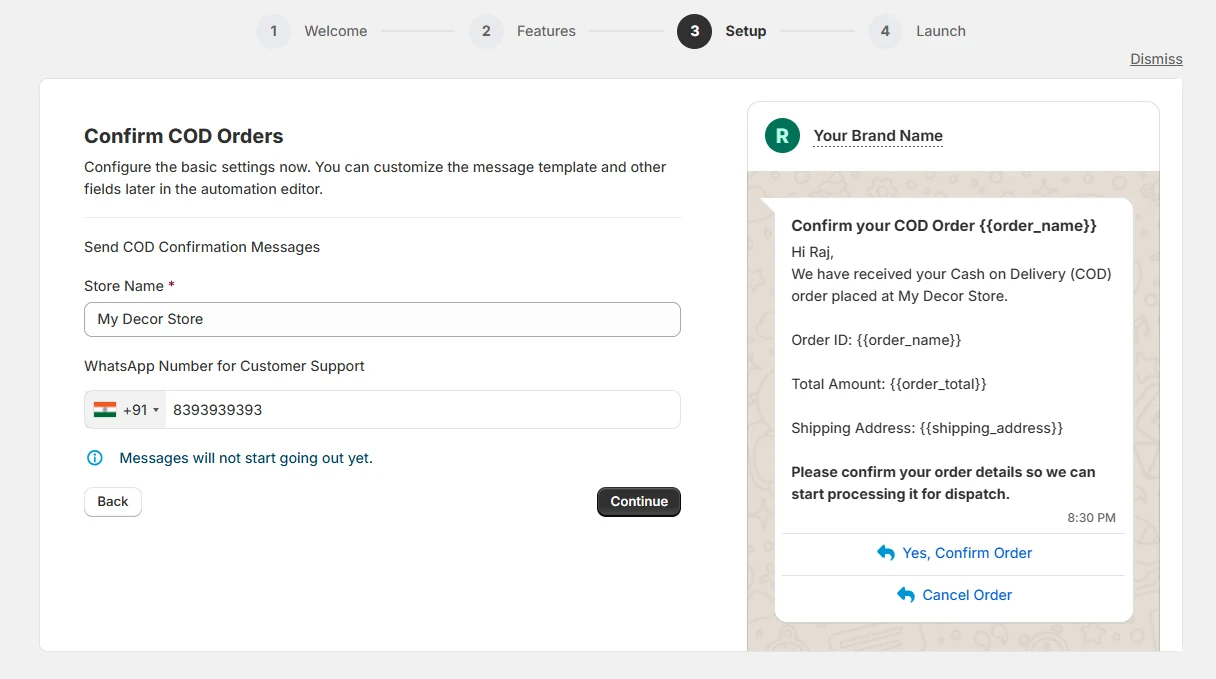 Retentionly Shopify embedded setup interface