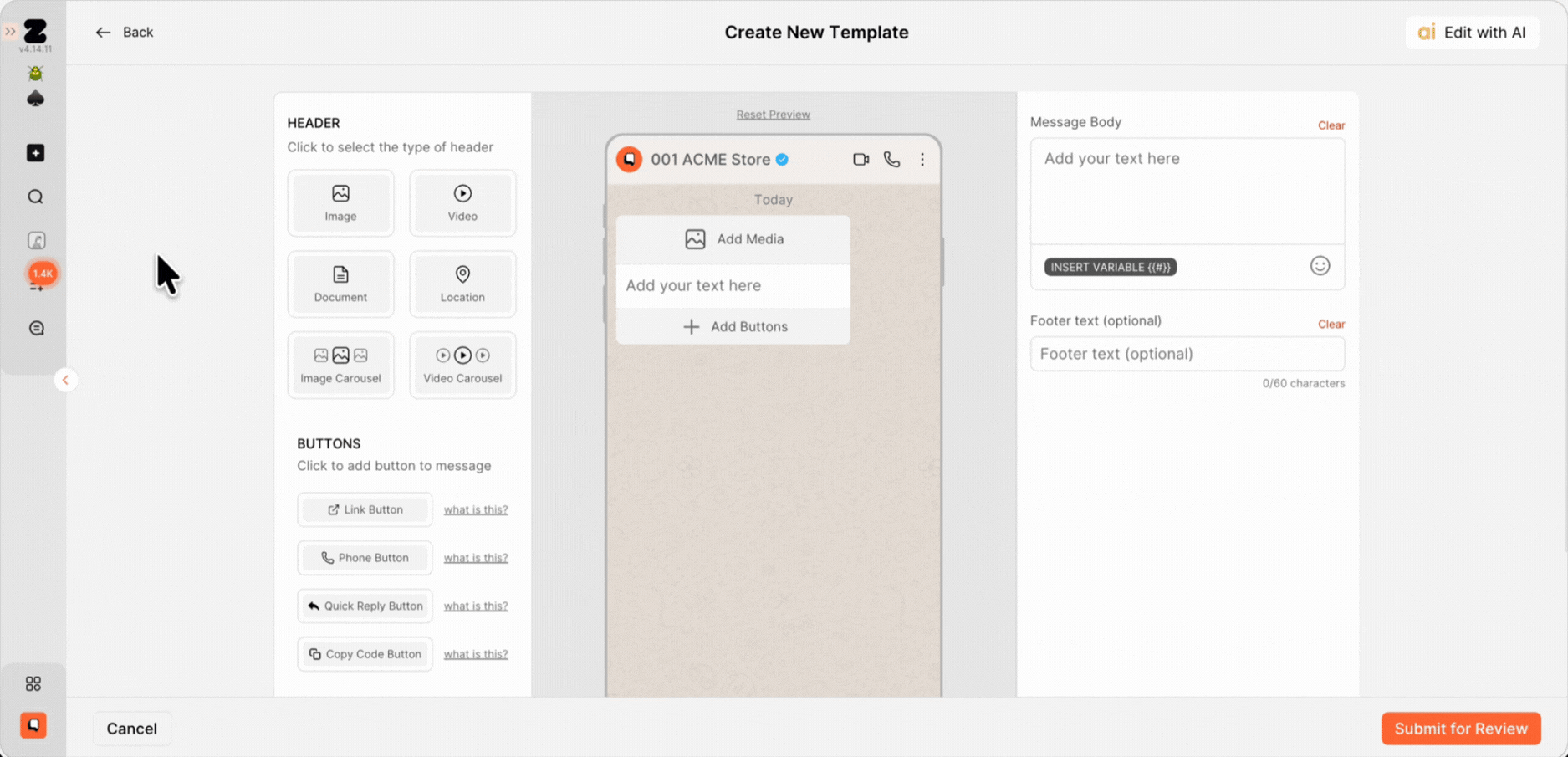 Zoko Shopify WhatsApp platform interface